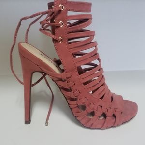High heel lace up wore once